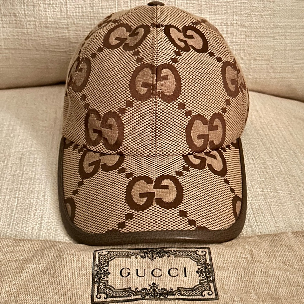 Gucci Unisex Jumbo GG Monogram Canvas Baseball Hat - Picture 1 of 8
